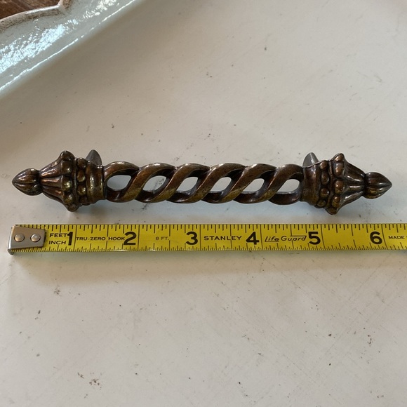 Vintage Patina Brass Drawer Pull Handle - Picture 7 of 8